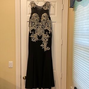Camille La Vie Black and Silver Maxi Dress
